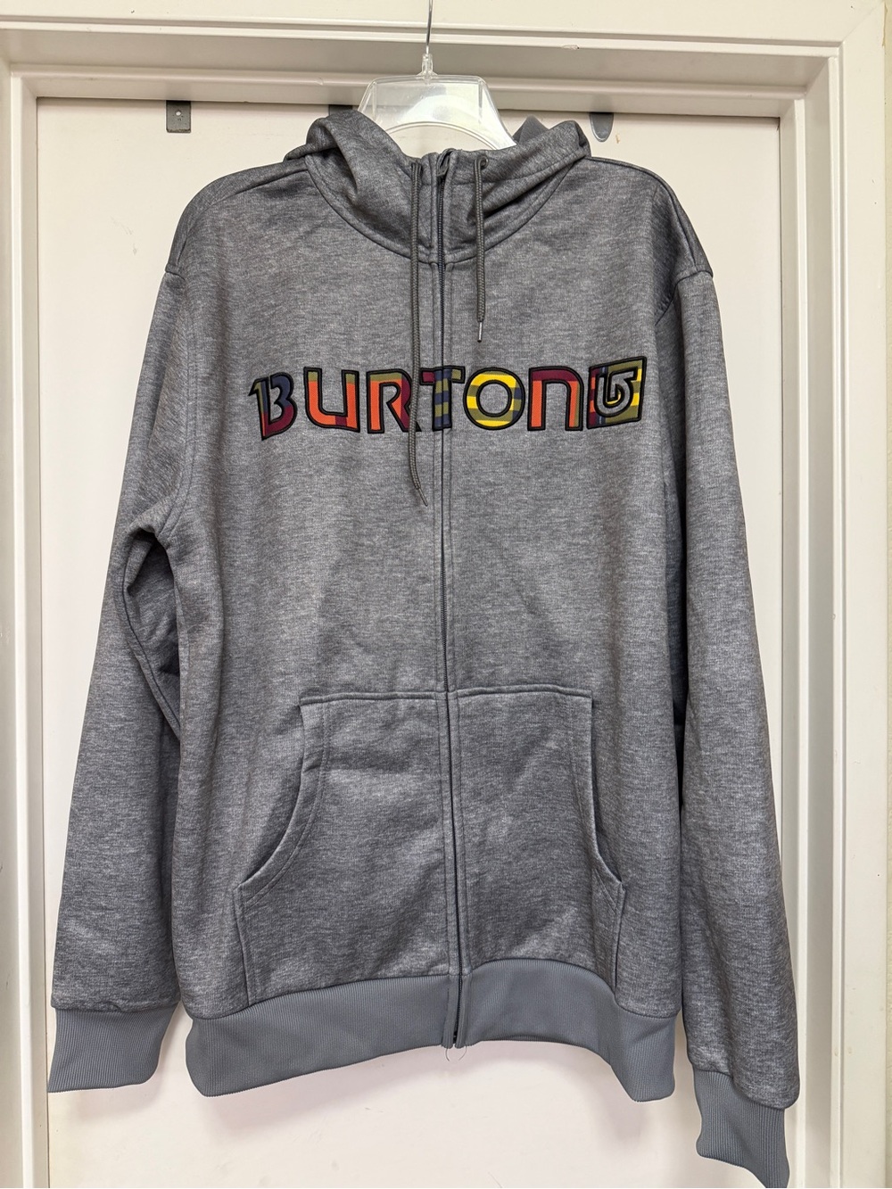 Burton Dryride Colombo Bonded Fleece zip-up Hoodie, gray - size L